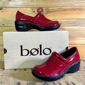 Bolo Women’s Andria Clog - Slip On - Patent Leather - Red - Sz 8.5